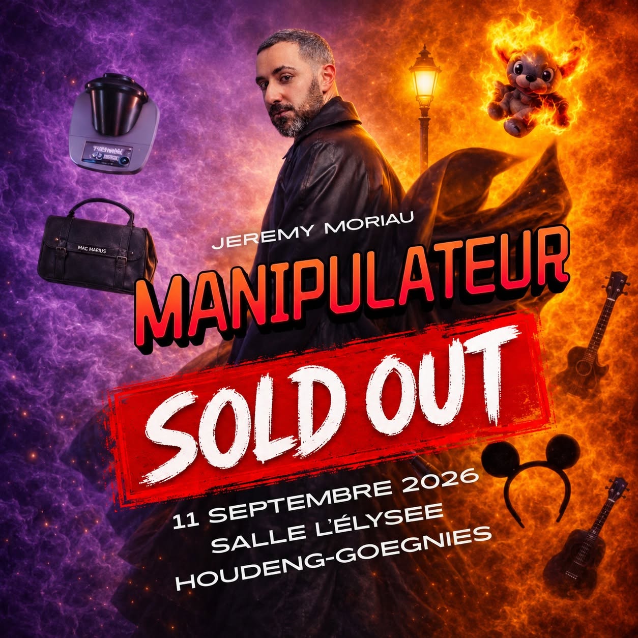 Affiche de Jérémy Moriau, Manipulateur — spectacle complet le 11 septembre 2026 à la Salle l’Élysée